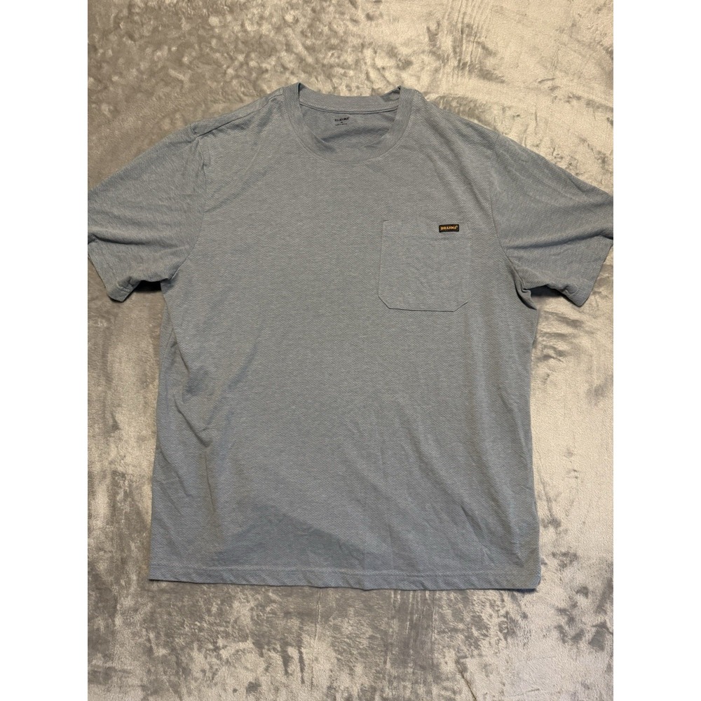 Brahma Chest Pocket T-Shirt Men XL Gray Short Sleeve Vented Crew Neck Tee